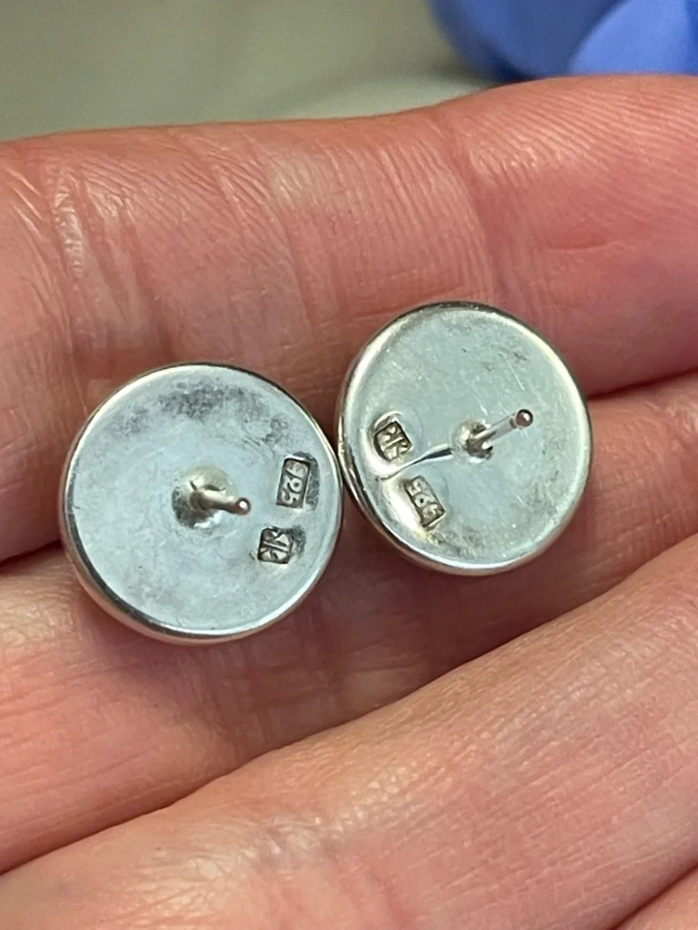 Sterling Silver Rose Quartz Stud Earrings - Pale Pink
